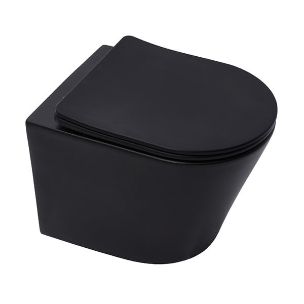 GROHE - Pack WC Bâti-support Rapid SL + WC sans bride SAT Noir mat + Abattant softclose + Plaque Noir mat (RapidSL-BlackInfinitio-KF0) - large