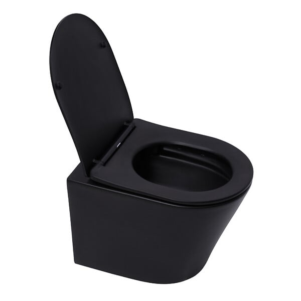 GROHE - Pack WC Bâti-support Rapid SL + WC sans bride SAT Noir mat + Abattant softclose + Plaque Noir mat (RapidSL-BlackInfinitio-KF0) - large