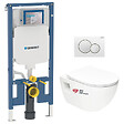 GEBERIT - Pack bati-support Geberit + WC sans bride Swiss Aqua Technologies + Abattant SoftClose + Plaque Blanche (SLIM-Project-B) - vignette