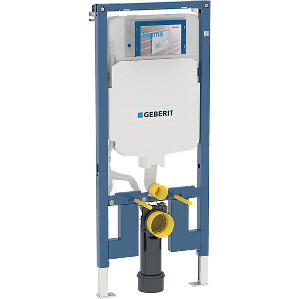 GEBERIT - Pack bati-support Geberit + WC sans bride Swiss Aqua Technologies + Abattant SoftClose + Plaque Blanche (SLIM-Project-B) - large