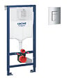 GROHE - Grohe Pack WC Bâti-support Rapid SL + WC sans bride Vitra S60 + Abattant SoftClose + Plaque chrome (RapidSL-S60-1) - vignette