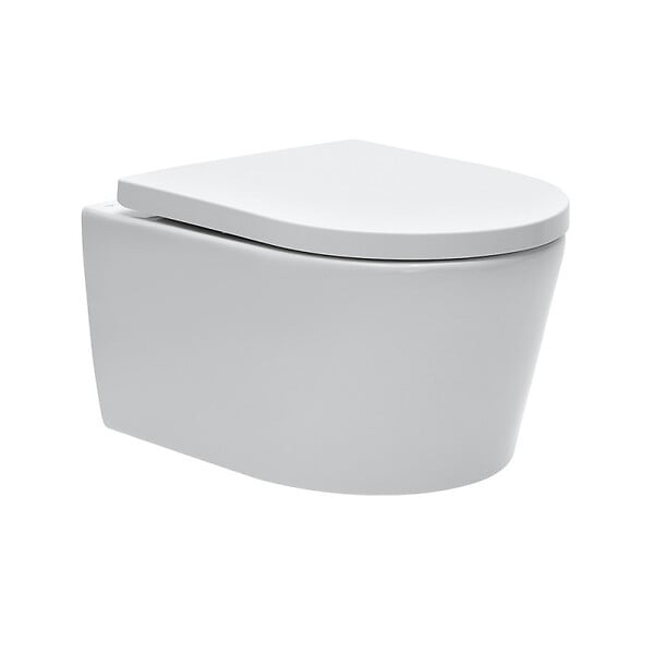 GEBERIT - lot de 4 Packs bati-support Geberit 112cm + Cuvette Swiss Aqua Technologies sans bride + Plaque blanche (SATrimlessGeb3-GVP04) - large