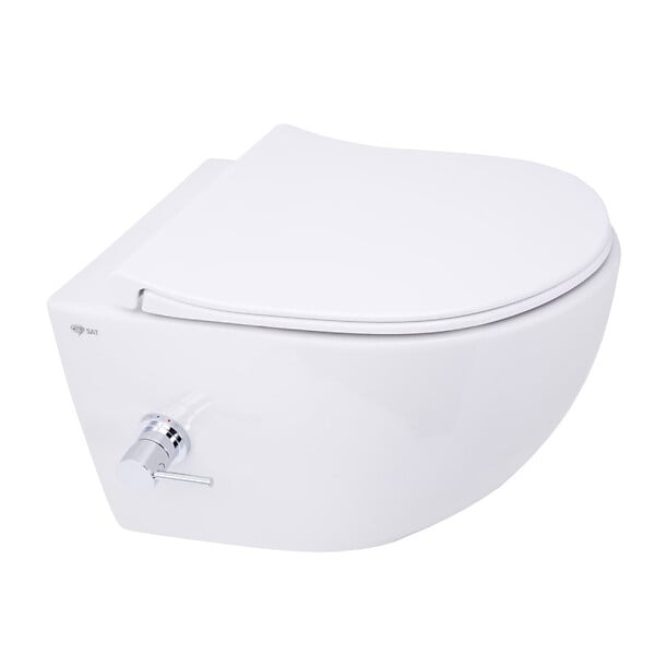 GROHE - Pack WC Bâti-support Rapid SL + WC sans bride avec fonction bidet thermostatique + Plaque chrome - large