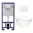 SWISS AQUA TECHNOLOGIES - Pack WC Bâti-support Autoportant + WC sans bride SAT  + Abattant SoftClose + Plaque Blanche (SMART-Project-4) - vignette