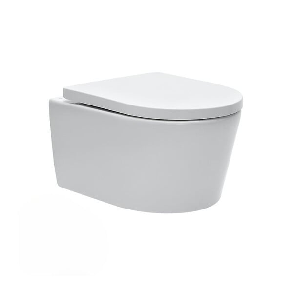 GEBERIT - Pack bati Geberit Duofix 112cm + Plaque blanche Delta20 + Cuvette suspendue sans bride SATRimless et fixations invisibles - large