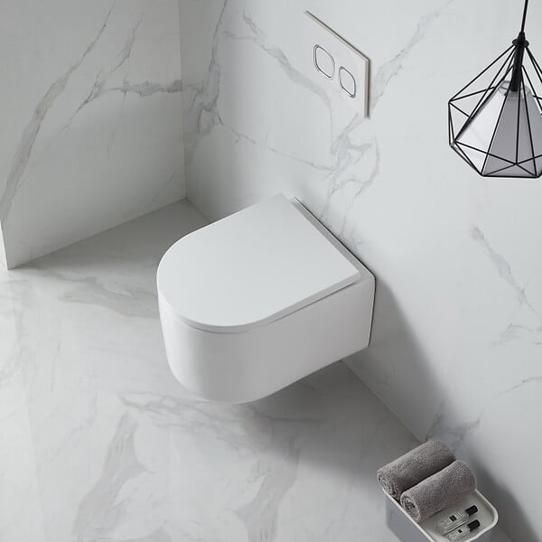 GROHE - Grohe Pack WC Bâti-support + WC sans bride SAT Delano + Abattant softclose + Plaque Chrome - large