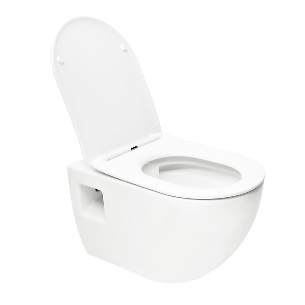 GEBERIT - Pack Bâti-support Geberit + WC sans bride Swiss Aqua Technologies + abattant SoftClose + plaque noir mat (ProjectGeb10) - large