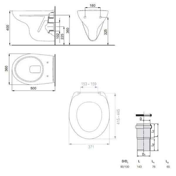 VILLEROY & BOCH - ViConnect Pro S Pack WC bâti-support Villeroy & Boch + WC suspendu Jika Neo + abattant Livea + plaque (VCNSLPRO2CH) - large