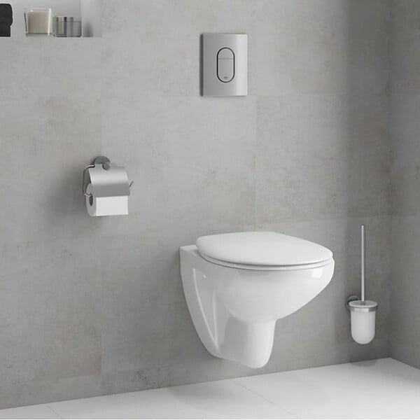 GROHE - Grohe Pack WC Bâti-support Rapid SL + WC Bau Ceramic sans bride + Abattant softclose + Plaque chrome (39418000) - large