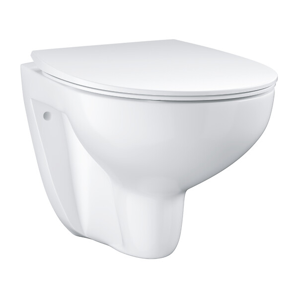 GROHE - Grohe Bau Ceramic ensemble WC suspendu sans bride + abattant SoftClose en Duroplast, blanc (G39899000) - large