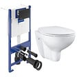VILLEROY & BOCH - Pack WC Bâti-support sol mur Villeroy & Boch + WC sans bride Grohe Bau Ceramic + Abattant SoftClose + Plaque noire (VCNBAU4) - vignette