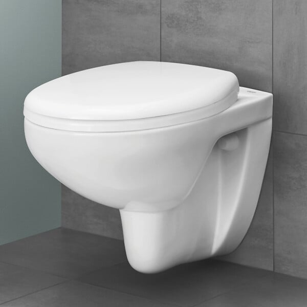 VILLEROY & BOCH - Pack WC Bâti-support sol mur Villeroy & Boch + WC sans bride Grohe Bau Ceramic + Abattant SoftClose + Plaque noire (VCNBAU4) - large