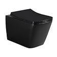 SWISS AQUA TECHNOLOGIES - Swiss Aqua Technologies WC suspendu Infinitio noir mat sans bride Design, fixations invisibles + abattant softclose (SquareBlackInfinitio) - vignette