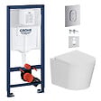 GROHE - Pack WC bâti-support Rapid SL + WC suspendu sans bride + abattant SoftClose + isolation phonique + plaque chrome (ARENACETOR) - vignette