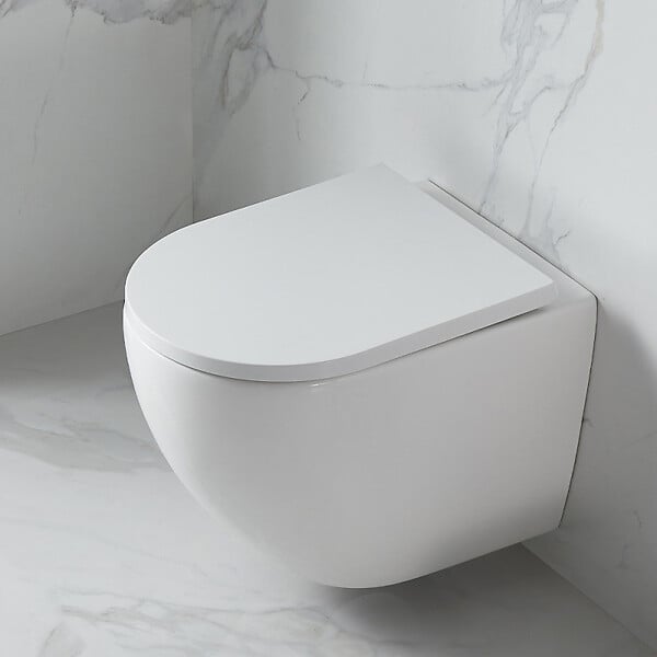 VITRA - Pack WC Bâti-support V-Fix + WC sans bride SAT + Abattant SoftClose + Plaque, Blanc Brillant (V-FixFusionTQ-1) - large