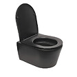 SWISS AQUA TECHNOLOGIES - Swiss Aqua Technologies WC suspendu sans bride et fixations invisibles + abattant frein de chute, Noir mat (SATBRE010RREXPBKM) - vignette