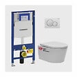 GEBERIT - Pack WC bati-support Geberit + Cuvette Swiss Aqua Technologies + abattant SoftClose + Plaque  (GEBSATRIMLESS-B) - vignette