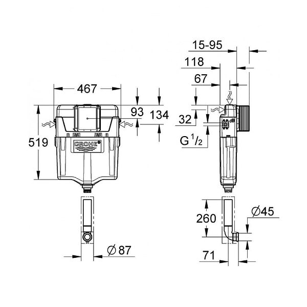 GROHE - Grohe RÉSERVOIR DE CHASSE WC (38661000) - large
