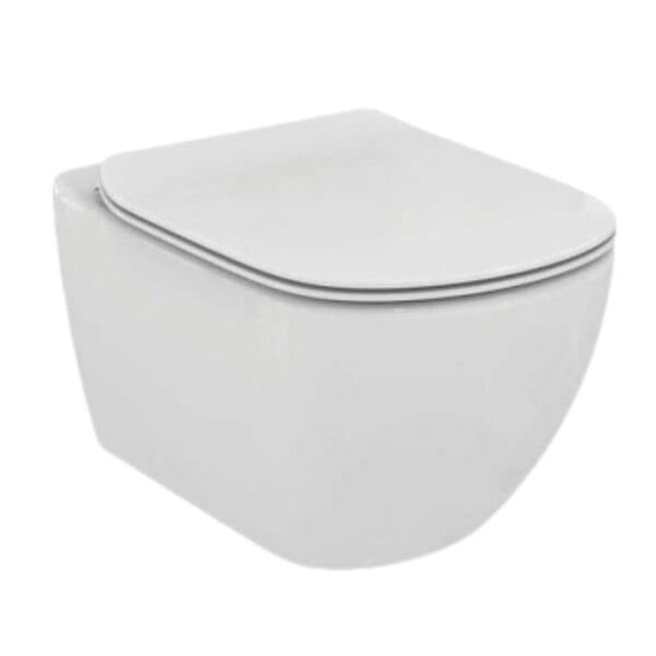 GROHE - Grohe Pack WC Bâti-support + WC suspendu Ideal Standard Tesi Aquablade + Abattant slim avec frein de chute + Plaque Arena Chrome - large