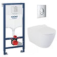 GROHE - Grohe Pack WC Bâti-support Rapid SL + WC sans bride LIVEA Bello + Abattant softclose + Plaque Chrome (RapidSL-Bello-2) - vignette