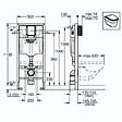 GROHE - Grohe Pack WC Bâti-support Rapid SL + WC sans bride LIVEA Bello + Abattant softclose + Plaque Chrome (RapidSL-Bello-2) - vignette