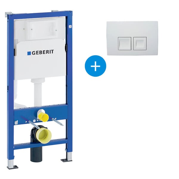 GEBERIT - Pack Geberit  DuoFix 100 + Plaque de Commande Delta 51 Blanche (SETUP100-PRO2) - large