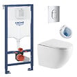 GROHE - Grohe Pack WC Bâti-support + WC sans bride SAT Fusion + Abattant softclose + Plaque Chrome - vignette