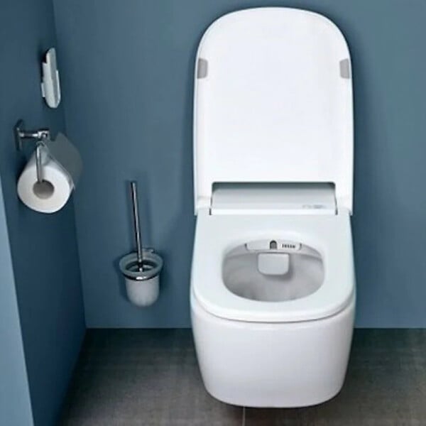 VITRA - Vitra  V-Care Comfort WC lavant suspendu sans bride avec commandes à distance + fonctions personnalisables, blanc (5674B0403-6194) - large