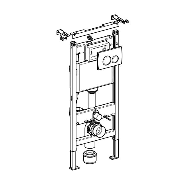 GEBERIT - Geberit Pack Bâti-support Duofix 112cm + Plaque de commande Chrome Delta20 + fixations murales (458.134.21.3) - large