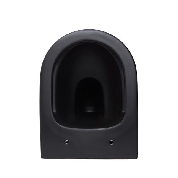 SWISS AQUA TECHNOLOGIES - WC suspendu Infinitio noir mat sans bride et fixations invisibles + abattant frein de chute (BlackInfinitio) - large
