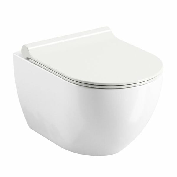 RAVAK - Ravak Uni Chrome cuvette suspendu, sans bride, fixations invisibles + abattant softclose, blanc (UniRimless) - large