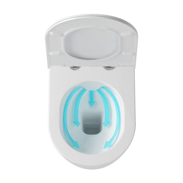 RAVAK - Ravak Uni Chrome cuvette suspendu, sans bride, fixations invisibles + abattant softclose, blanc (UniRimless) - large