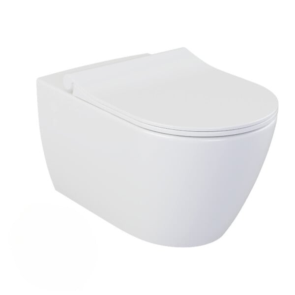 GROHE - Pack WC Bâti-support Rapid SL + WC sans bride Bello + Abattant softclose + Plaque Chrome (ProjectBello-2) - large