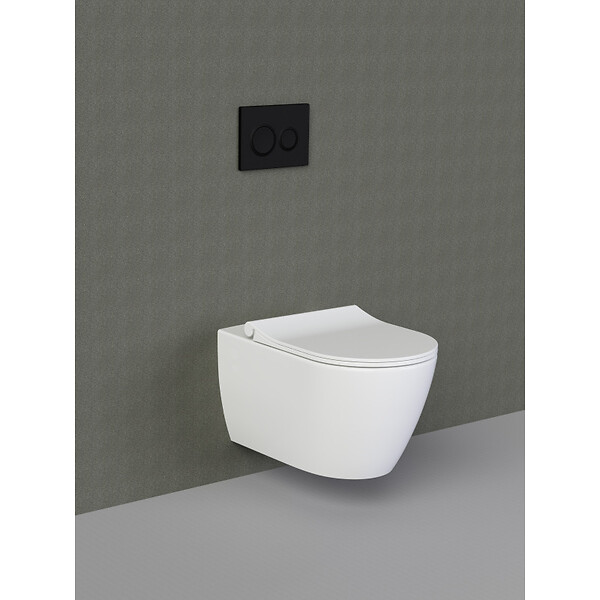 GEBERIT - Pack WC Bati-support Geberit extra-plat UP720 + Cuvette suspendue sans bride Livea Bello + Abattant frein de chute + Plaque chro - large