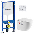 GEBERIT - Pack bâti-support Geberit + WC suspendu Swiss Aqua Technologies + Plaque de commande, blanc (FUSIONTQGEB1) - vignette