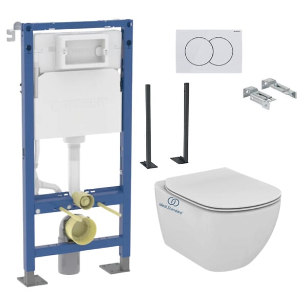 GEBERIT - Pack Autoportant Bati-support Geberit Duofix + WC sans bride Ideal Standard Tesi - large