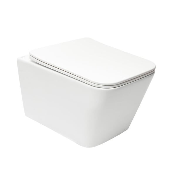 SWISS AQUA TECHNOLOGIES - Swiss Aqua Technologies WC suspendu Infinitio sans bride Design, fixations invisibles + Abattant softclose (SquareInfinitio) - large
