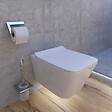 SWISS AQUA TECHNOLOGIES - Swiss Aqua Technologies WC suspendu Infinitio sans bride Design, fixations invisibles + Abattant softclose (SquareInfinitio) - vignette