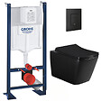 GROHE - Grohe Pack WC Bâti-support Rapid SL + WC sans bride Infinitio Design, Noir mat + Abattant softclose + Plaque Noire mat - vignette