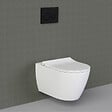 GEBERIT - Pack WC Bati-support Geberit Duofix + Cuvette suspendue sans bride Livea Bello + Abattant soft close + Plaque Blanche (BelloGeb3 - vignette