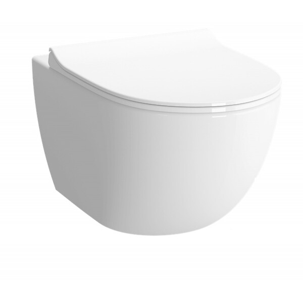VITRA - Vitra  SENTO Cuvette RIM-EX (sans bride) et abattant ultra-fin avec frein de chute (7748B003-0075 + 120-003R009-lm) - large