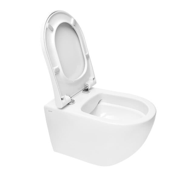 VITRA - Vitra  WC sans bride S60, fixations invisibles + Abattant softclose, Blanc (7510-003-6288) - large
