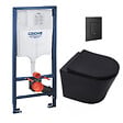 GROHE - Grohe Pack WC Bâti-support Rapid SL + WC Infinitio sans bride noir mat + Abattant softclose + Plaque noire mat - vignette