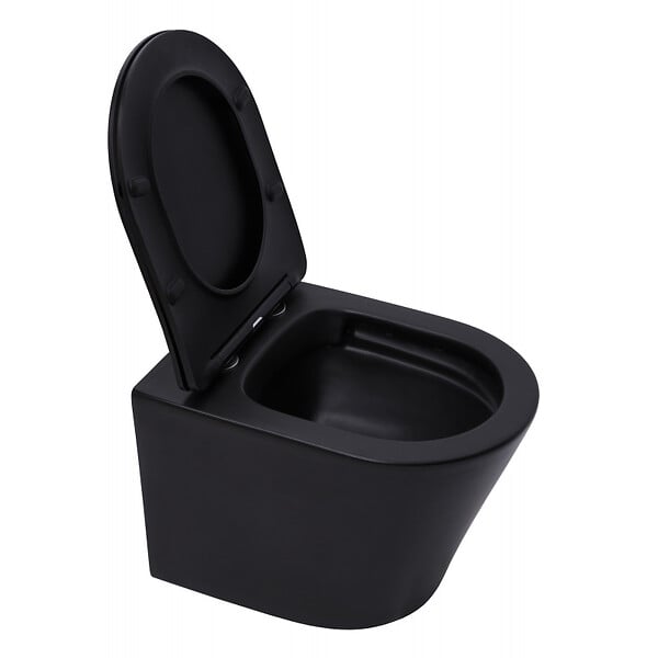 GROHE - Grohe Pack WC Bâti-support Rapid SL + WC Infinitio sans bride noir mat + Abattant softclose + Plaque noire mat - large