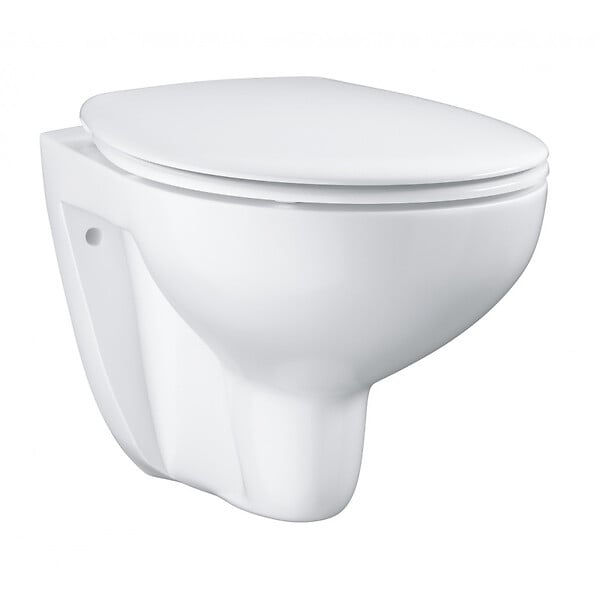 GEBERIT - pack Bati-support Geberit UP100 + plaque Delta50 + cuvette Grohe  Bau Ceramic sans bride + abattant softclose (BauGeb2) - large