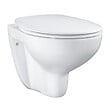GEBERIT - pack Bati-support Geberit UP100 + plaque Delta50 + cuvette Grohe  Bau Ceramic sans bride + abattant softclose (BauGeb2) - vignette
