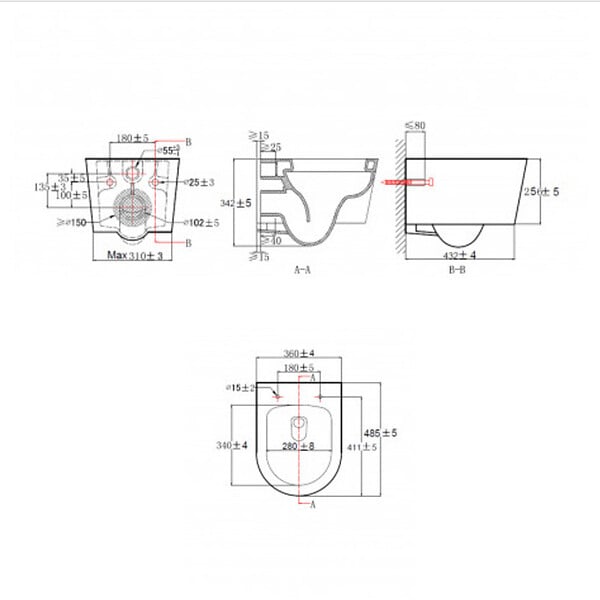 GROHE - Grohe Pack WC Bâti-support Rapid SL + WC SAT sans bride noir mat + Abattant softclose + Plaque noire mat - large