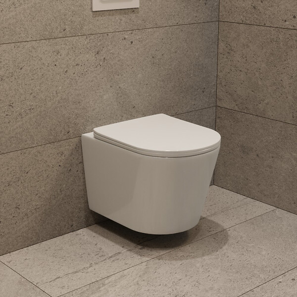 SWISS AQUA TECHNOLOGIES - Pack WC bâti-support léger 112 cm ECO 2L Swiss Aqua Technologies + WC suspendu Ceramia + plaque noir mat (STECE14WT02-FR) - large