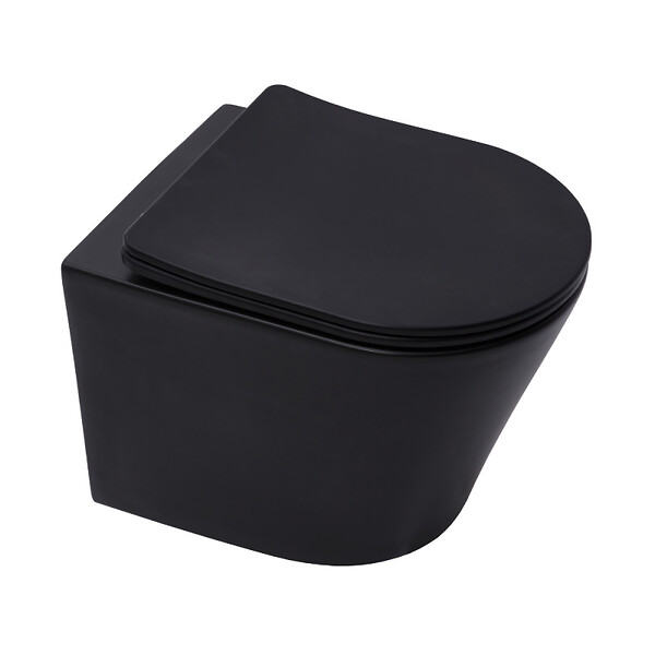 GROHE - Grohe Pack WC Bâti-support Rapid SL + WC Infinitio sans bride noir mat + Abattant softclose + Plaque noire mat - large