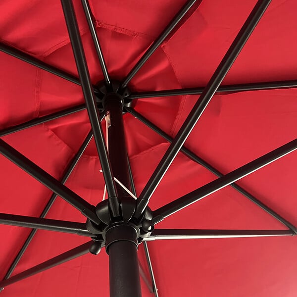 HAPPY GARDEN - Parasol droit HAPUNA rond 3,30m de diamètre rouge - large